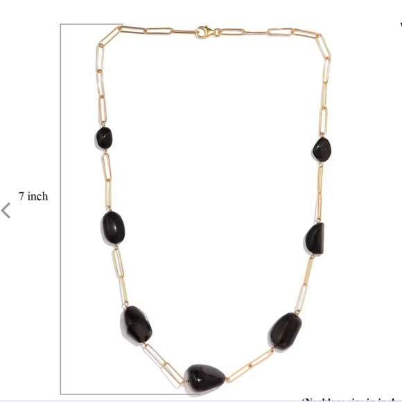 Elite Shungite Paper Clip Chain Station Necklace 20 Inches - Picture 6 of 8